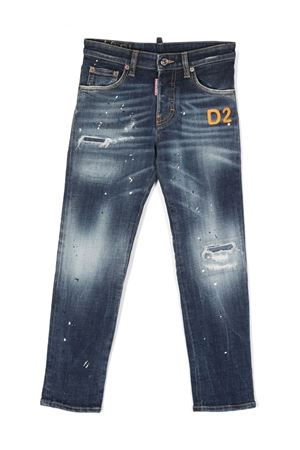 jeans in cotone blu DSQUARED KIDS | DQ0731D0A5SDQ01